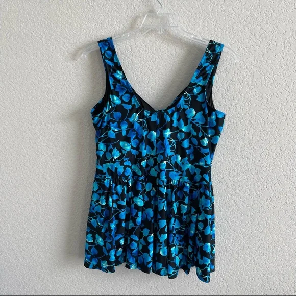 Azul by Maxine of Hollywood Empire Waist Swim Dress - 20W - Picture 2 of 3